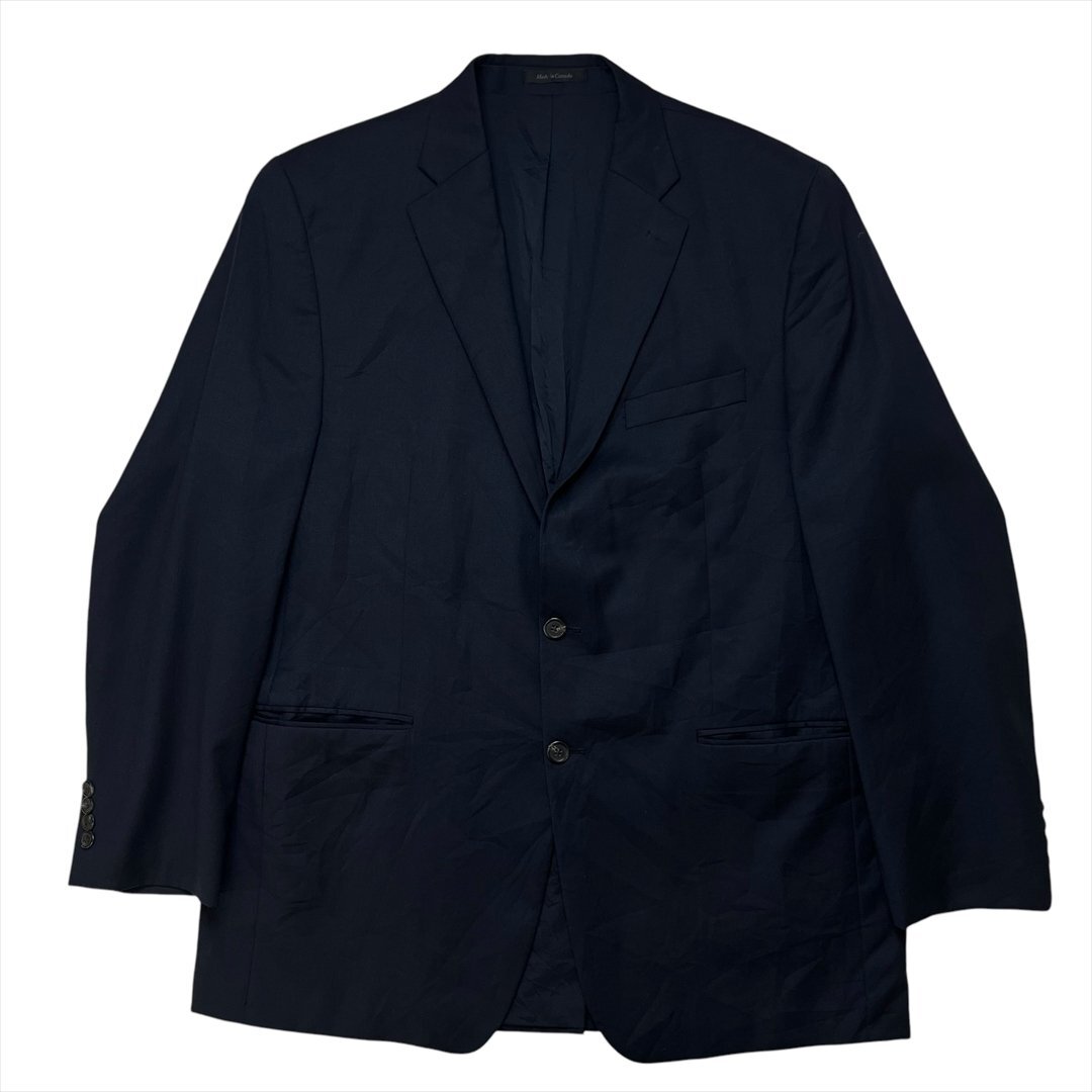 90s ローレン ラルフローレン ウール テーラード ジャケット ネイビー Ralph Lauren 古着 メンズ FREE サイズ44L 2つボタン センターベント拍卖