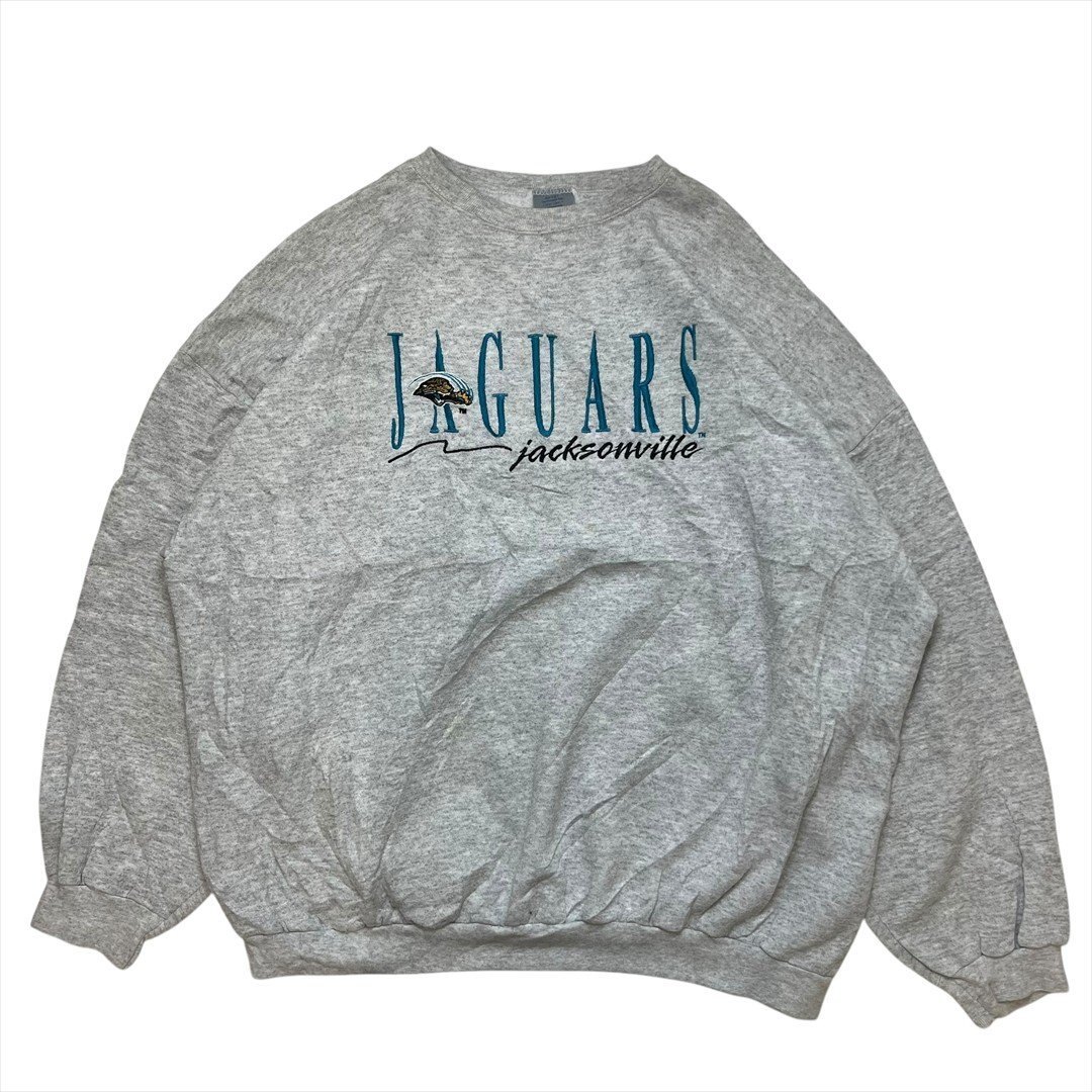 90s LOGO7 JACKSONVILLE JAGUARS 裏起毛 NFL スウェット シャツ トレーナー グレー 古着 メンズ 3XL USA製 ヴィンテージ拍卖