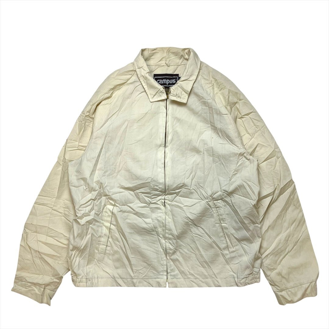 CAMPUS キャンパス スイングトップ ブルゾン イエロー 古着 メンズ XL ハリントン ジャケット ジャンパー USA製 Vintage ヴィンテージ拍卖