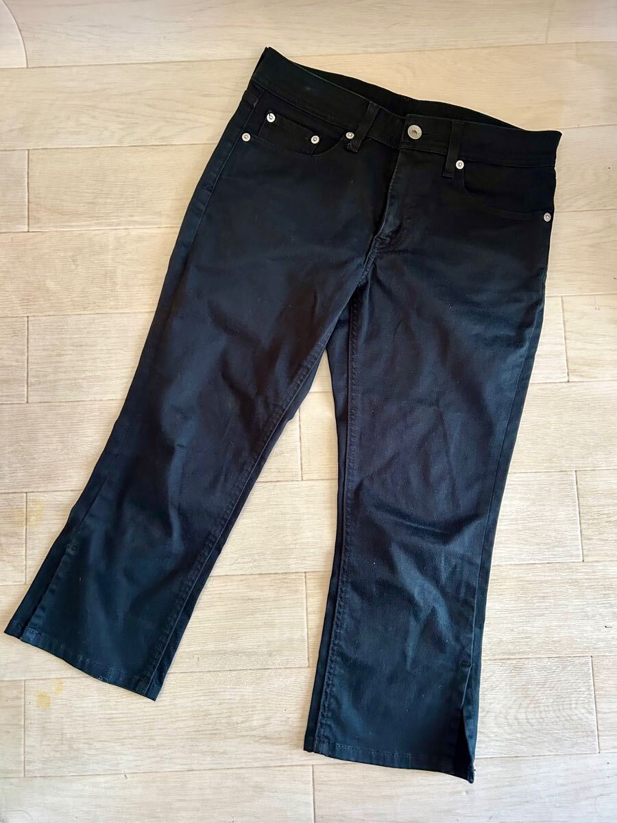 リーバイス 29インチ■黒色 レディース 七分丈 ジーンズ パンツ 中古品拍卖