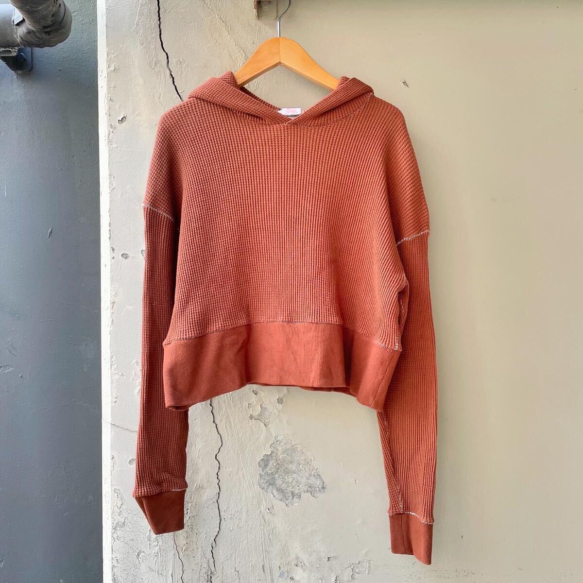 The Shinzone シンゾーン 長袖 プルオーバー パーカー フーディー ワッフル生地 ブラウン 茶色 M拍卖