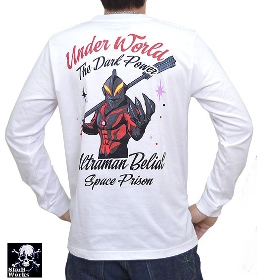 ウルトラマンベリアル長袖Tシャツ◆スカルワークス ホワイトXXLサイズ UF-06 ロングTシャツ ロンT 円谷プロ 悪のウルトラマン メンズ拍卖