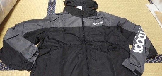 【新品】OUTDOOR パーカージャケット LL 黒×グレー拍卖