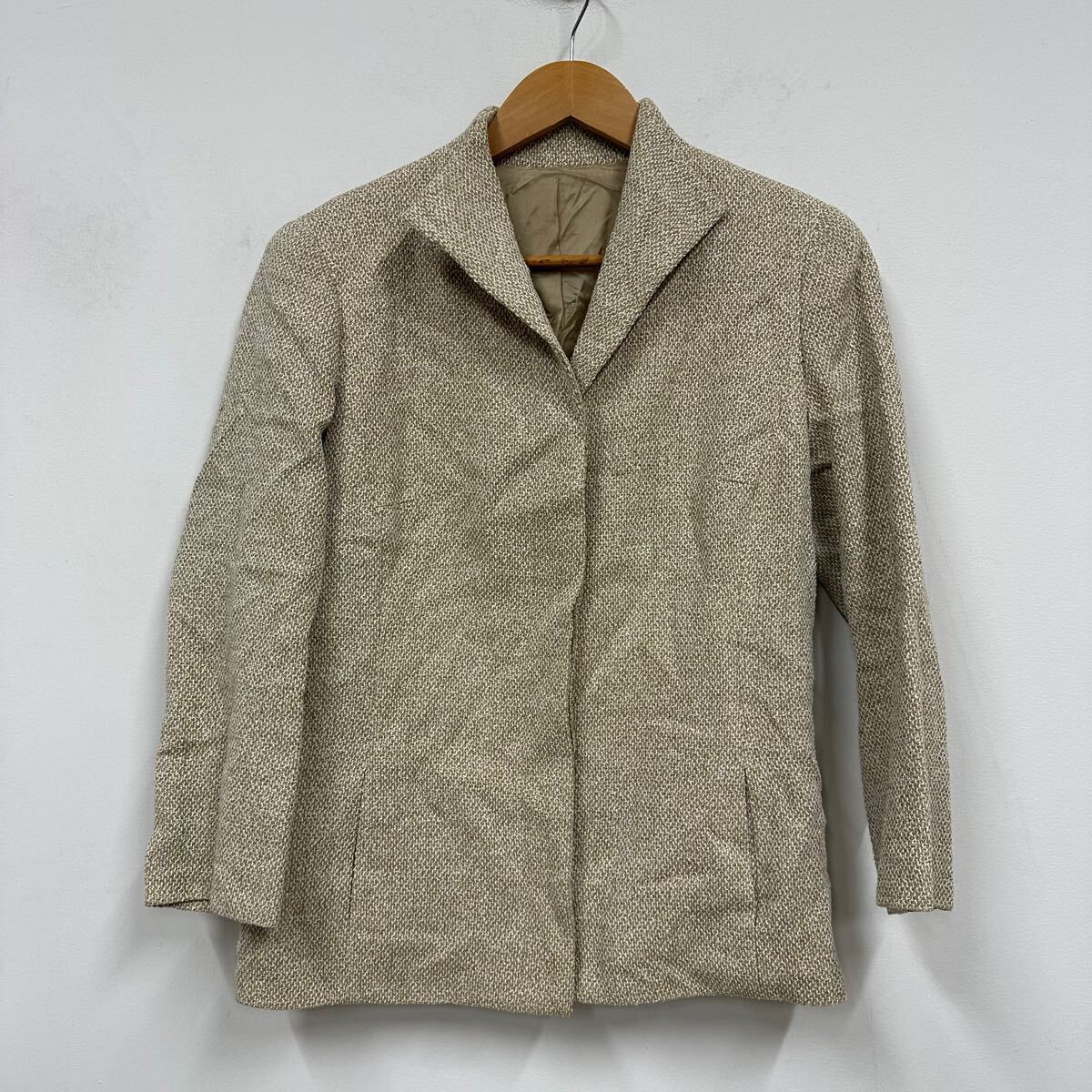 BURBERRY LONDON バーバリー ジャケット レディース キナリ系 サイズ40 ウール込み 三陽商会 a706拍卖