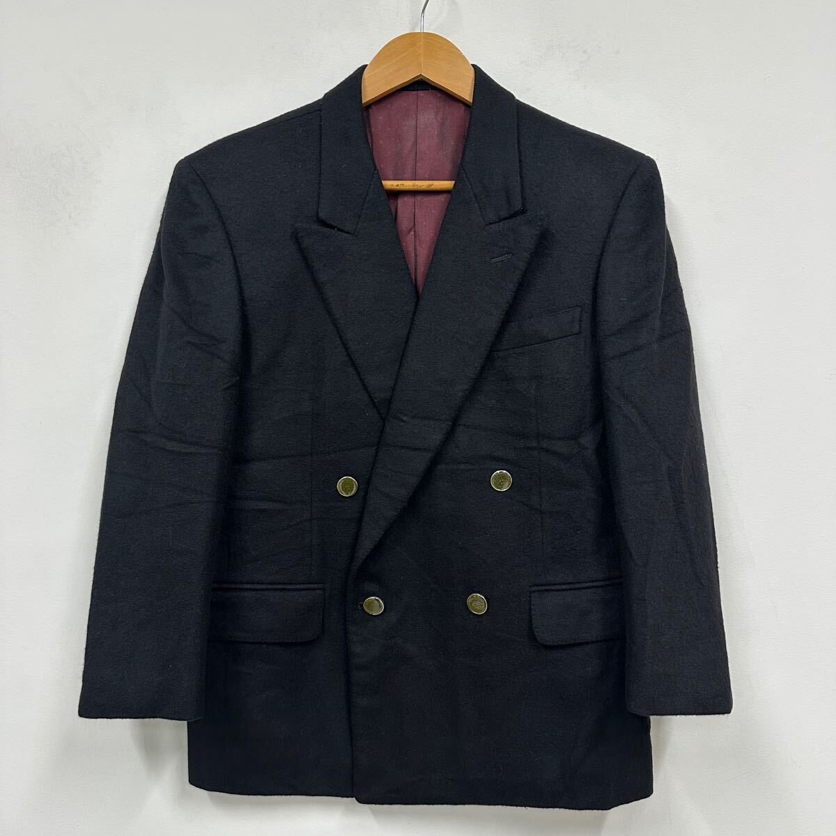 CROMBIE SEIBU カシミヤジャケット ブラック メンズ ダブルジャケット 総裏 ノーベント 西武百貨店 ジャケット a802拍卖