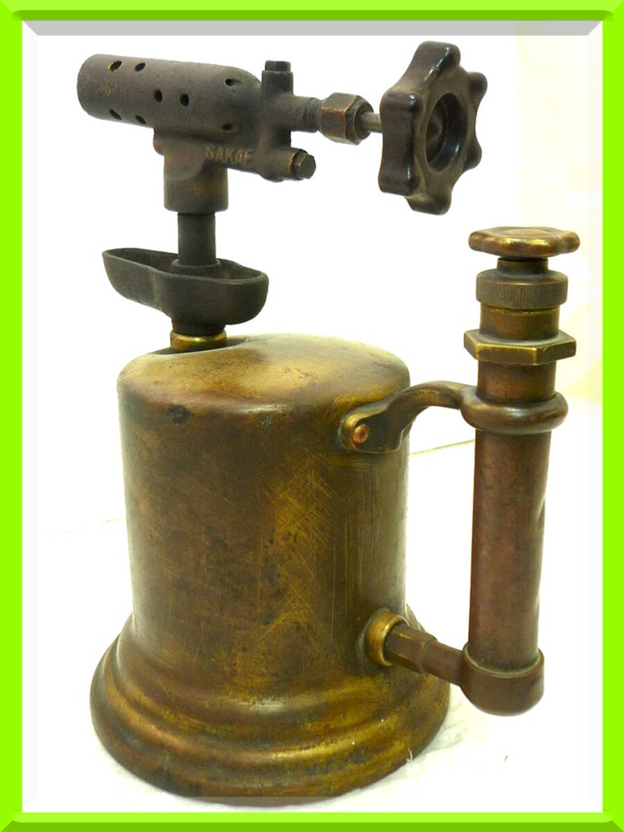ガスバーナー 可動品 FUJI アンティーク 真鍮 レトロ 工具 ガソリンバーナー 古道具 SAKAE 手動ポンプ式 逸品 使えます マニア必見_イ委拍卖