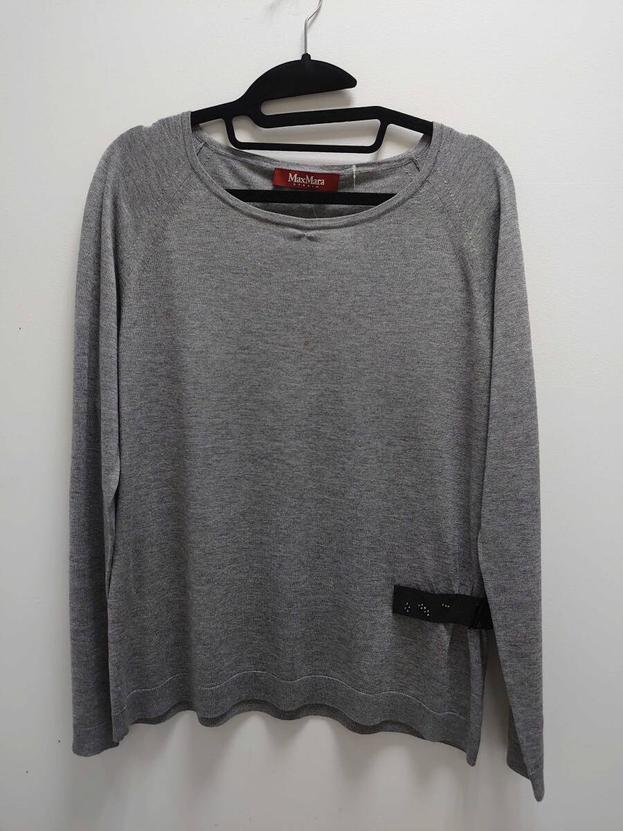 ♪♪#24427 MaxMara STUDIO マックスマーラ ニット グレー サイズL ※品質表記タグなし ※状態欄要確認♪♪拍卖