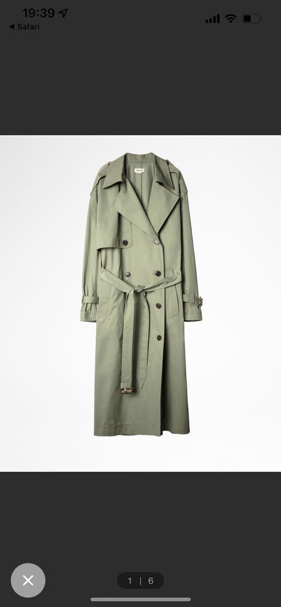 トレンチコート XSサイズ ZADIG & VOLTAIRE ザディグ エ ヴォルテール トレンチコート スプリングコート 製品タグ付き 未使用拍卖