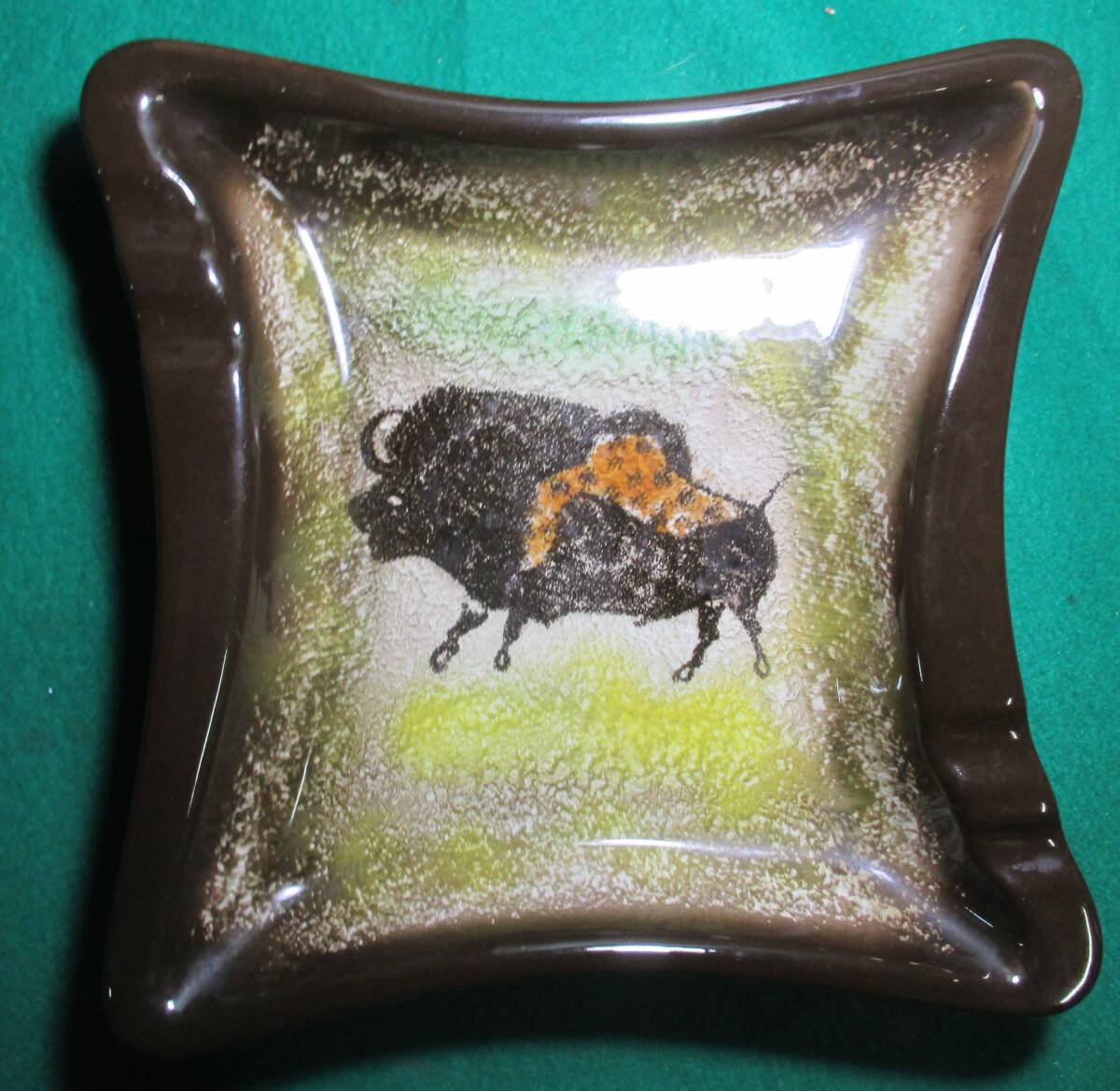 【希少】SEYEI LASCAUX ラスコー 瀬栄/セーエー/陶器/洞窟/壁画/灰皿/煙草/タバコ/たばこ/喫煙/インテリア/サイズ 幅 約22×高 約5cm/根拍卖