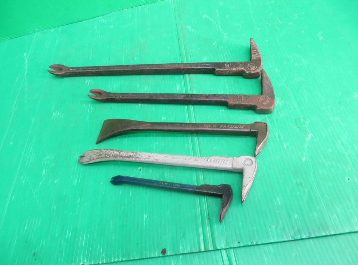 X-325■バール 5本セット 300/390/250/250/160 鶏印 土牛 釘抜 中古拍卖