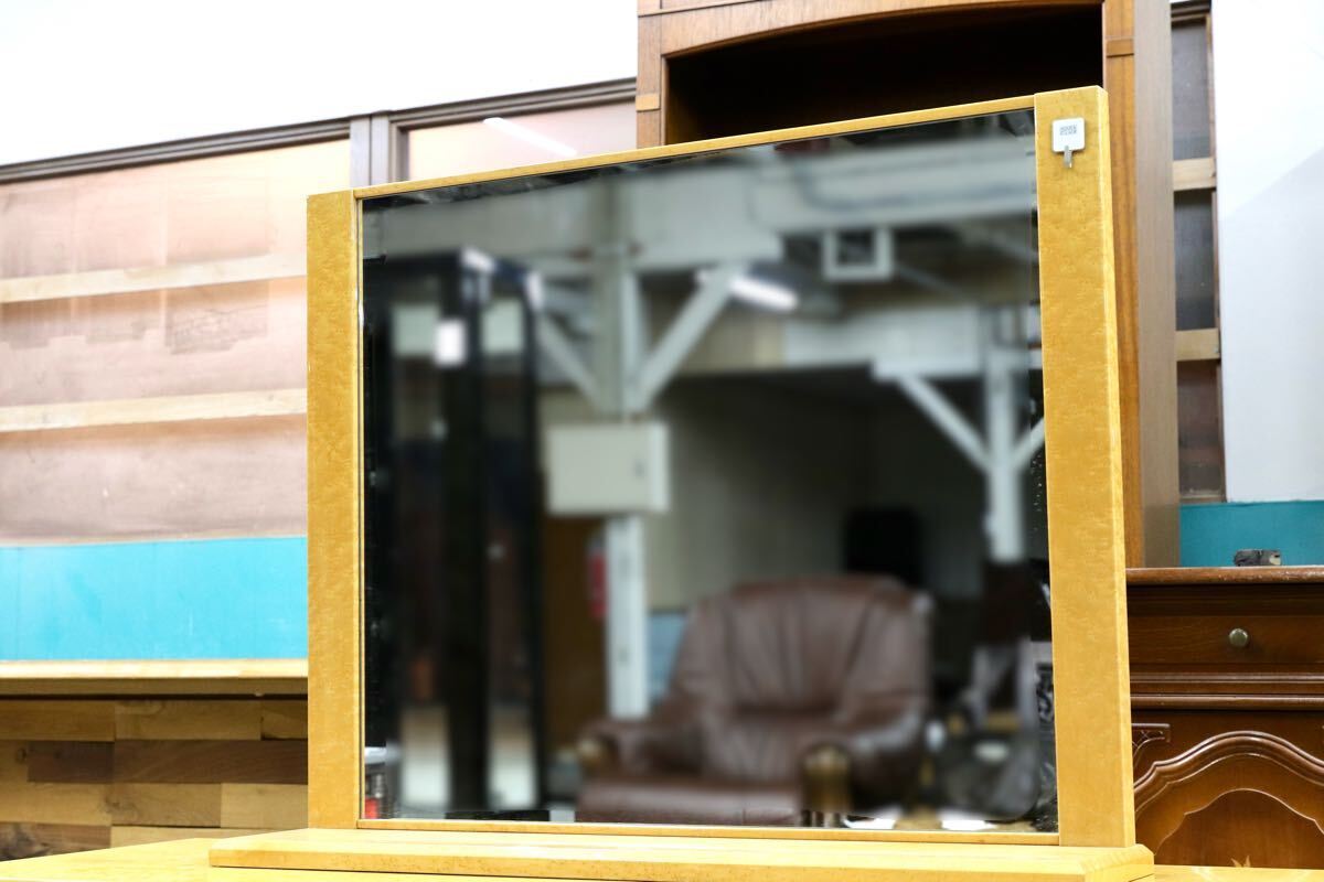 GMHS494○松創 バーズアイメープル ミラー 置き型ミラー 府中最高級 IDC大塚家具 鏡 化粧台拍卖