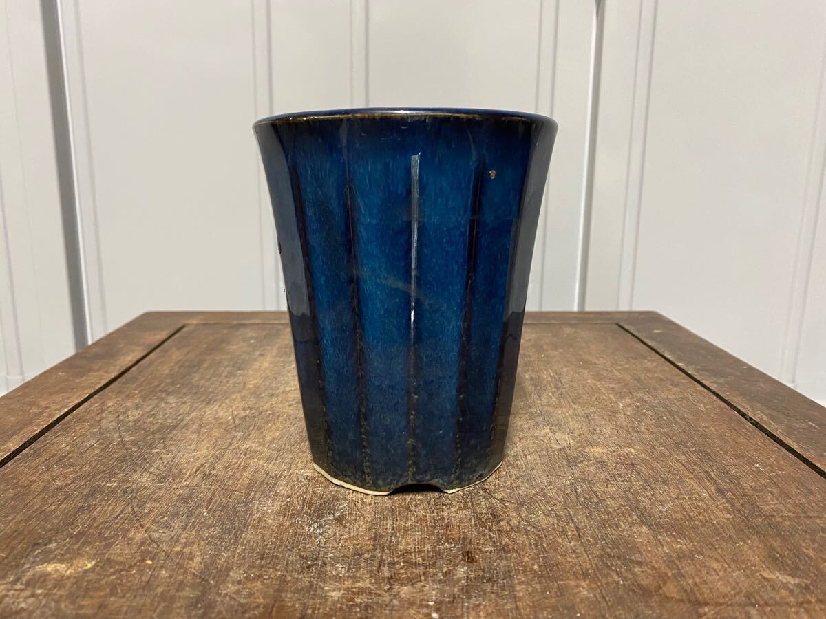 植木鉢 蘭鉢 青 釉 小品盆栽 寄せ植え 観葉植物 多肉植物 山野草 草花 花 雑木 松盆栽 盆栽 ガーデニング 鉢 盆栽鉢 拍卖