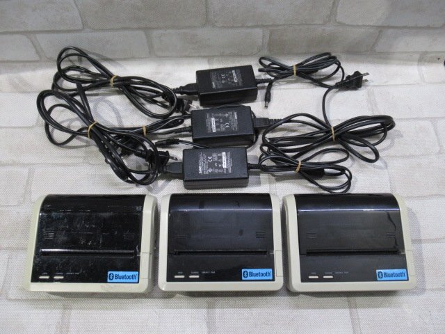 Ω 新P 0265♪ 保証有 SANEI【 BL-112ⅡBT WJQ 】三栄 モバイルプリンタ 3台セット AC付 バッテリー無 印字OK 領収書発行可拍卖