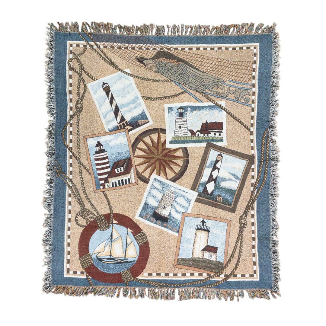 vintageラグ カーペット ヨット 灯台 899拍卖