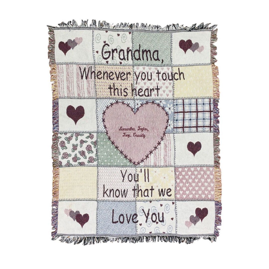 vintageラグ カーペット パッチワーク グランマ ハート 839拍卖