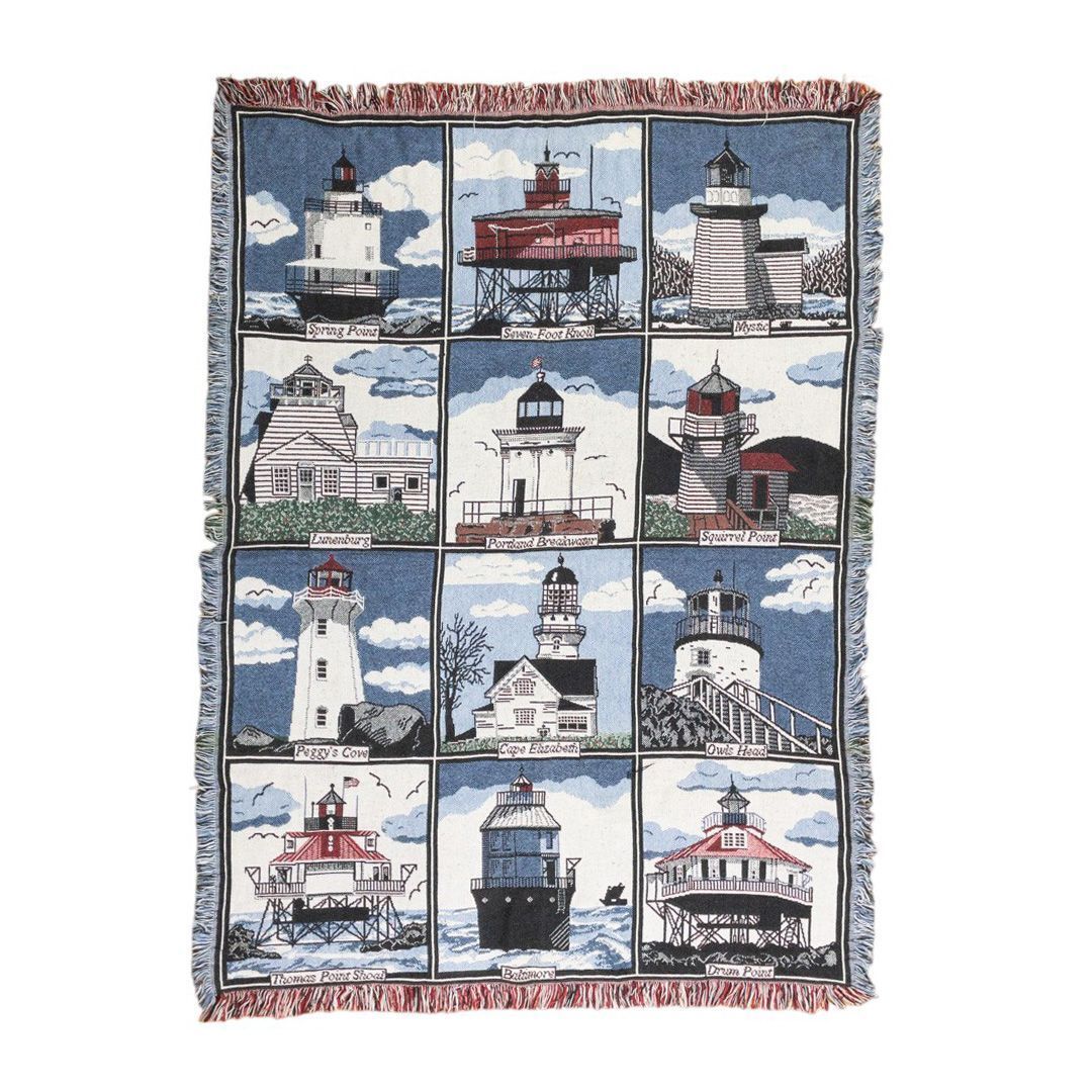 vintageラグ カーペット USA製 灯台 水上コテージ 927拍卖