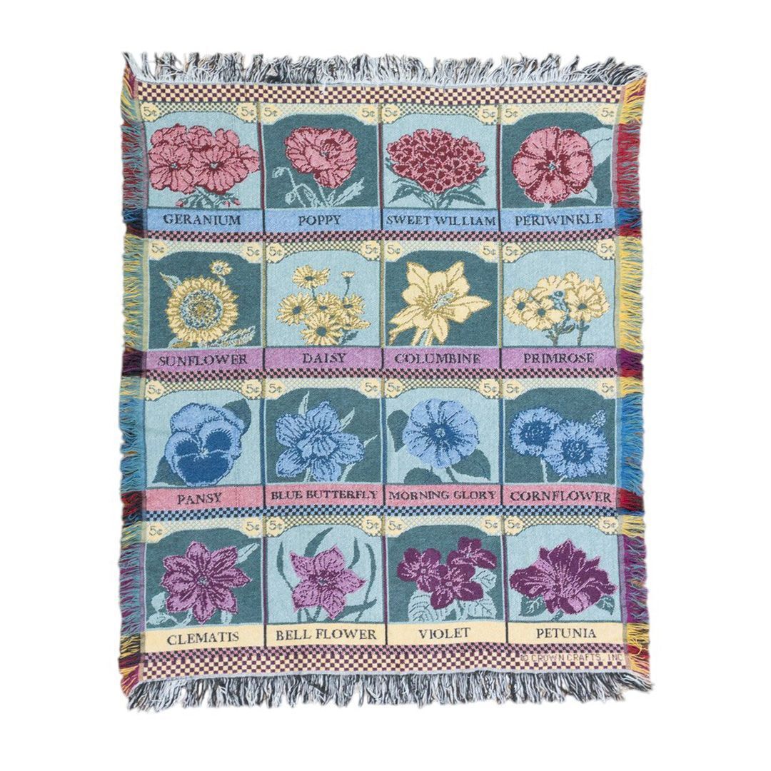 vintageラグ カーペット フラワー 図鑑 986拍卖