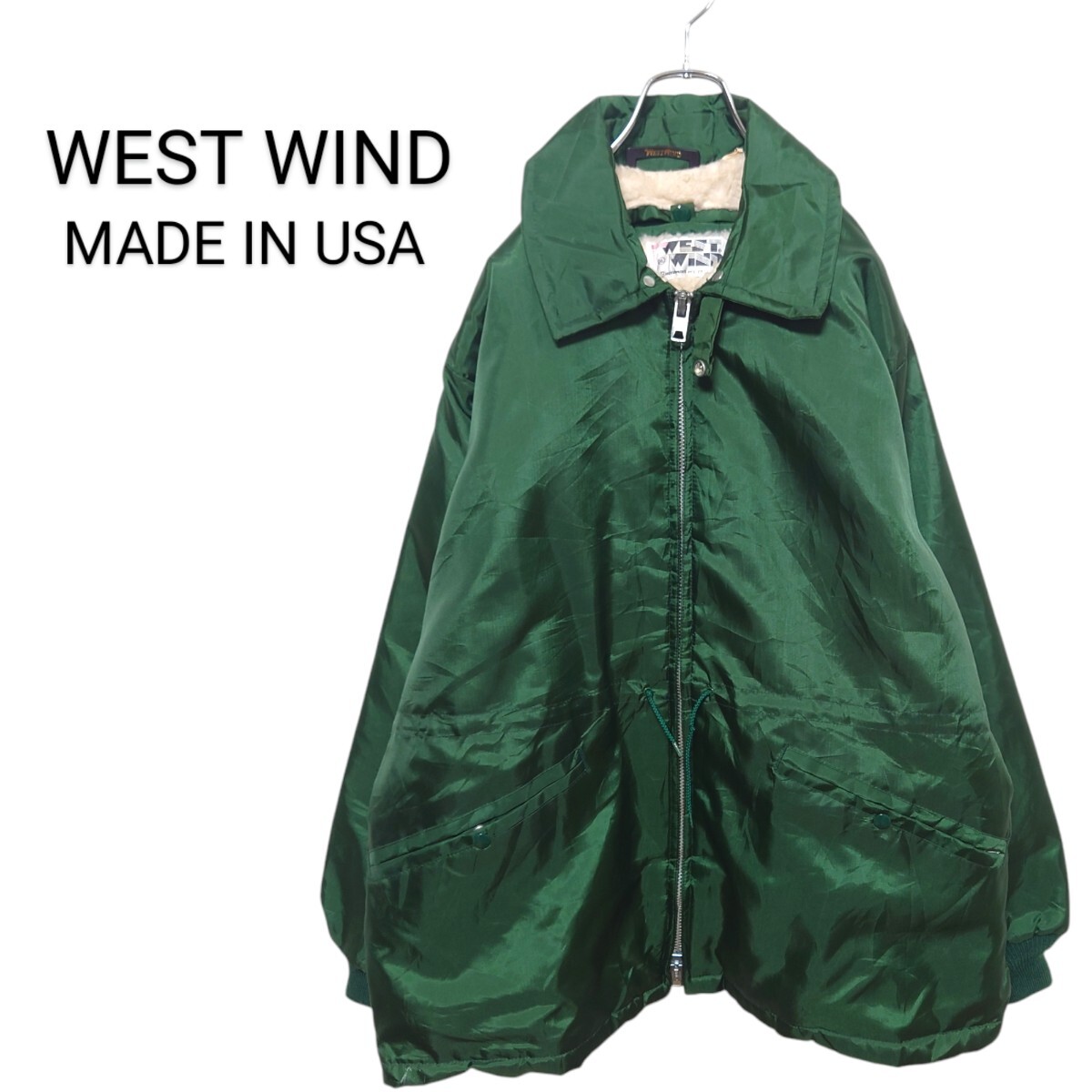 【WEST WIND】90's USA製 裏ボアナイロンジャケット A-2901拍卖