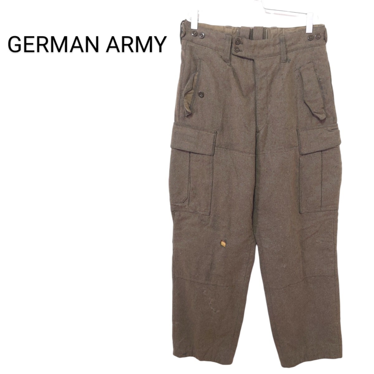 【ドイツ軍】希少 実物 80's 高密度ウールカーゴパンツ A-2943拍卖