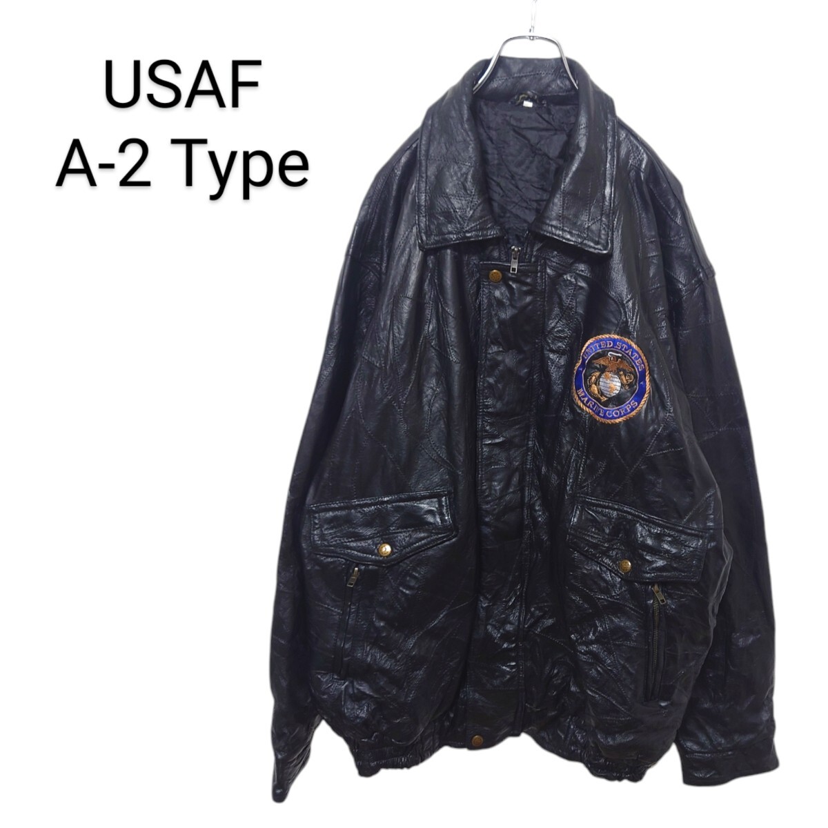【USAF】A-2 Type パッチワーク レザージャケット A-2962拍卖