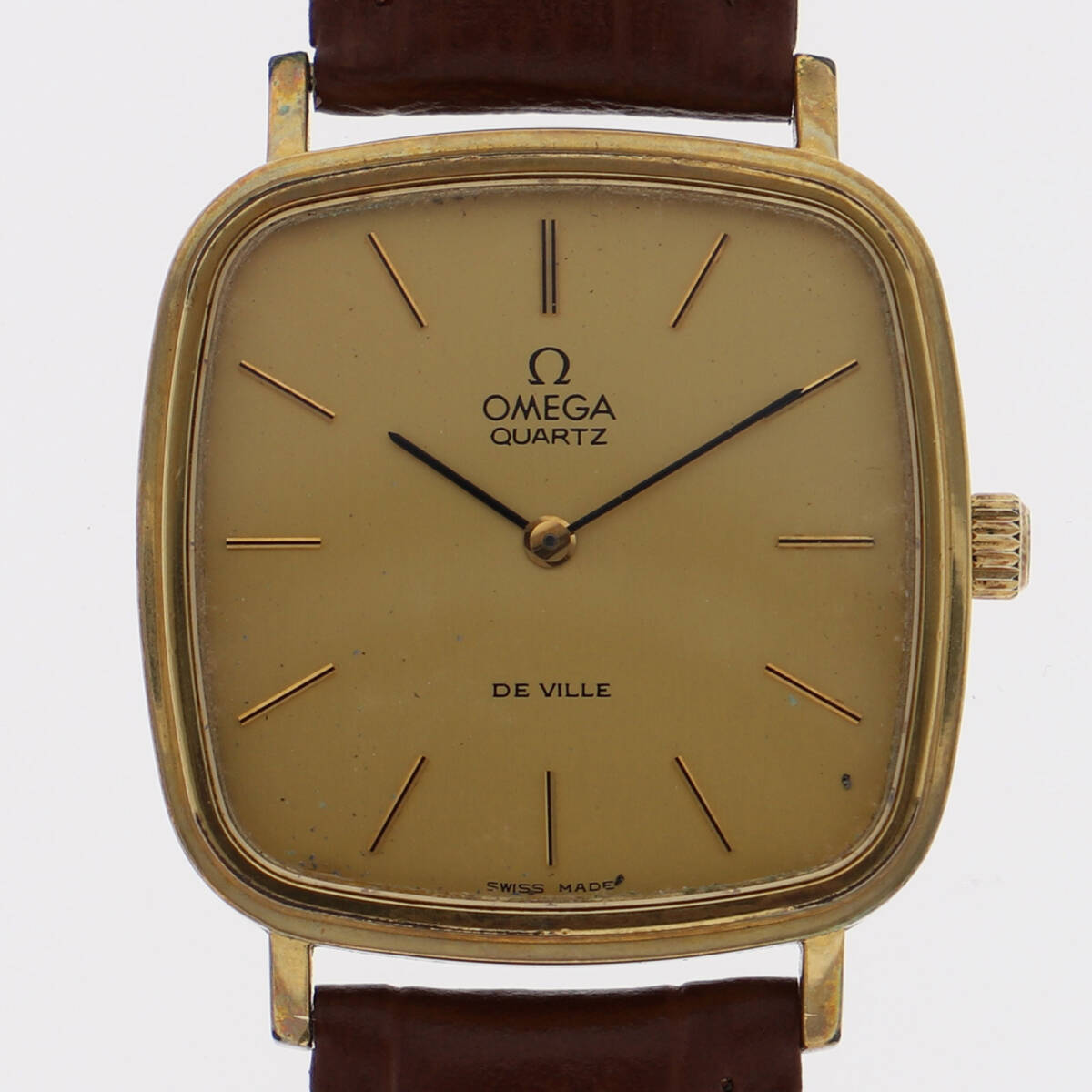 OMEGA オメガ 191.0045 デヴィル ゴールドダイヤル GP/レザー クオーツ メンズ【126086】拍卖