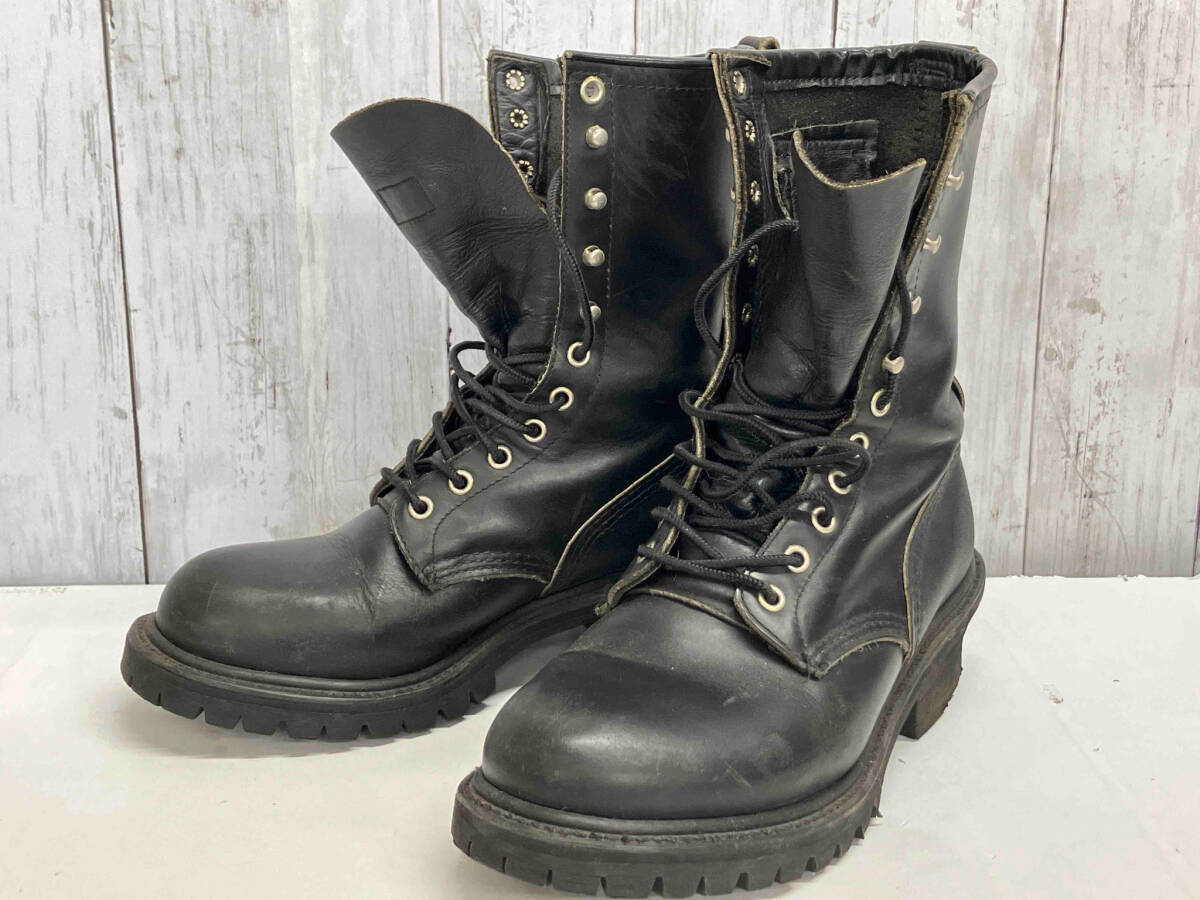 RED WING 8198 レースアップブーツ ナイフポケット BLACK レッドウィング レザー ロガー サイズ7.5拍卖