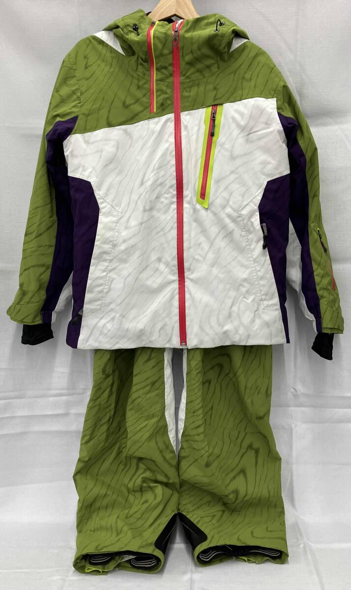 MIZUNO/ミズノ/スキーウェア上下セット/REFLECTION GEAR/グリーン&ホワイト&パープル/Mens/上:Mサイズ 下:XLサイズ拍卖