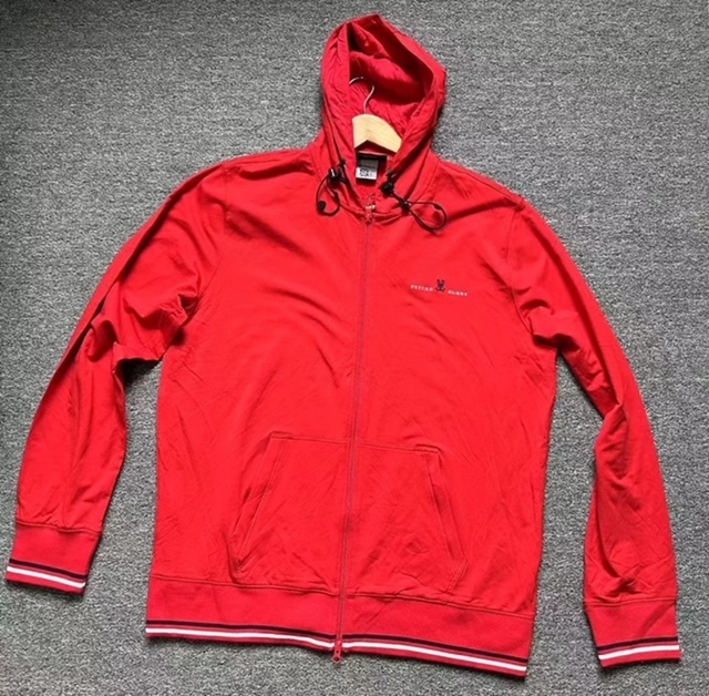 ★未使用★Psycho Bunny サイコバニー 通年 スカルバニーロゴ刺繍 ポケット付き ダブルファスナーストレッチフルジップパーカー XLサイズ拍卖