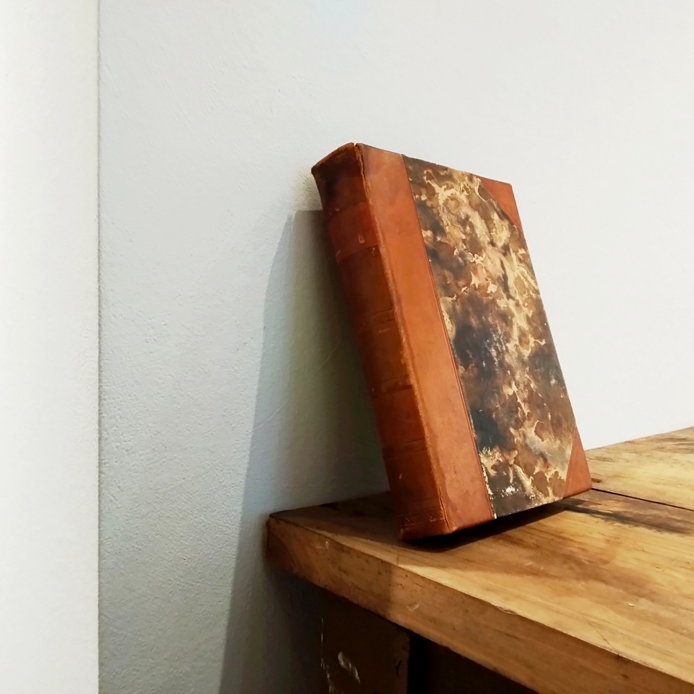 アンティーク本 1930年頃 デンマーク 洋書 古書 ジャック・ロンドン 革背表紙 マーブル紙 ディスプレイ本拍卖