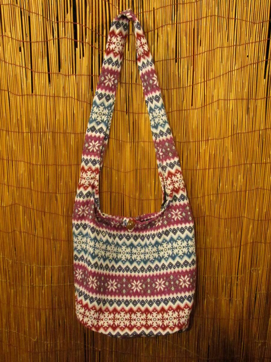 ⑬新品*男女兼用*コットン素材*織り柄*ショルダーバッグ拍卖