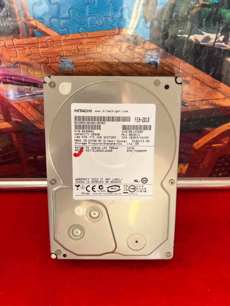 不良返金保証 ハードディスク HITACHI HDT721050SLA360 500GB(レコーダー BD-HDW45から外し)(B043)拍卖