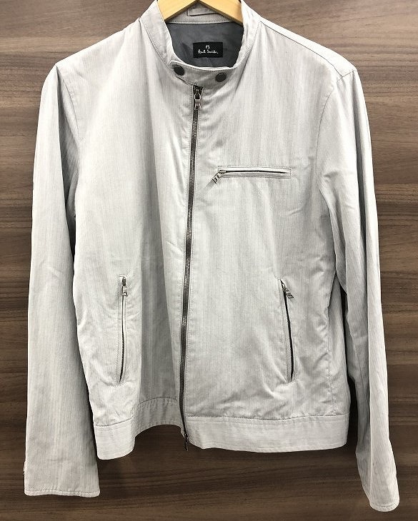 ポールスミス Paul Smith シングルライダースジャケット ジャンパー グレー PP-BG-45288拍卖