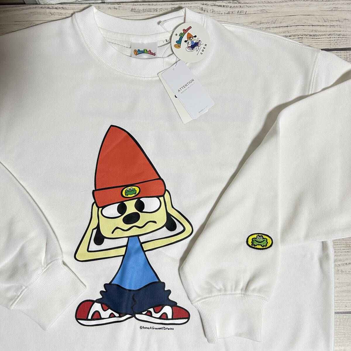 ★ パラッパラッパー (PaRappa The Rapper) ★ クルーネック スウェット トレーナー 男女兼用 L プレステ 音ゲー SONY (タグ付き未使用) 拍卖