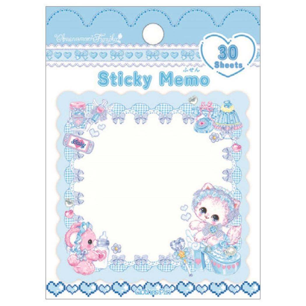 飴ノ森ふみか 付箋 ふせん えんじぇるブルー クローズピン 新学期準備文具 ガーリーイラスト グッズ拍卖