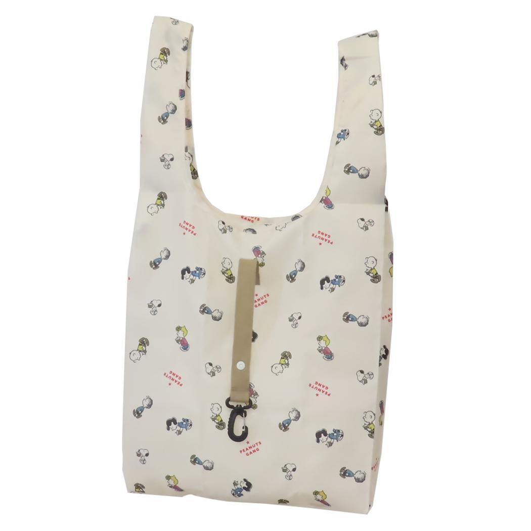 スヌーピー ショッピングバッグ フック付きエコバッグ カップケーキ ピーナッツ カミオジャパン お買い物かばん 折りたたみ キャラ拍卖