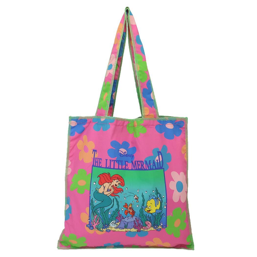 リトルマーメイド トートバッグ フラットトートバッグ PK フラワー ディズニープリンセス スモールプラネット 手提げかばん ノス拍卖