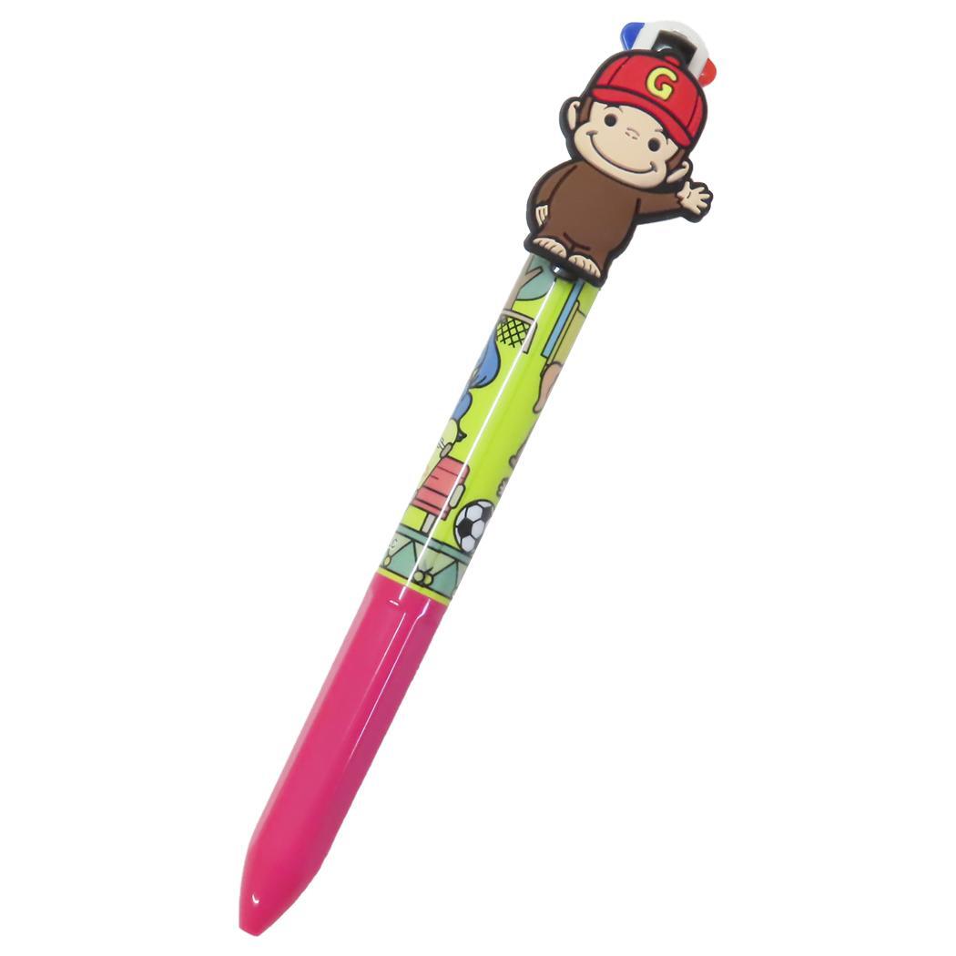 おさるのジョージ ボールペン マスコット付き4色ボールペン サッカー アイプランニング カラーペン 文房具 絵本キャラクター グッ拍卖