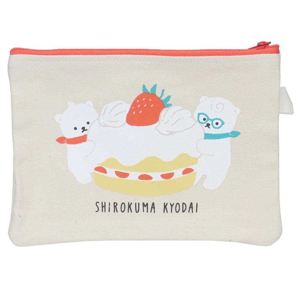 しろくまきょうだい コスメポーチ フラットポーチ ケーキ NL ワタナベ 小物入れ 化粧ポーチ 絵本キャラクター グッズ拍卖