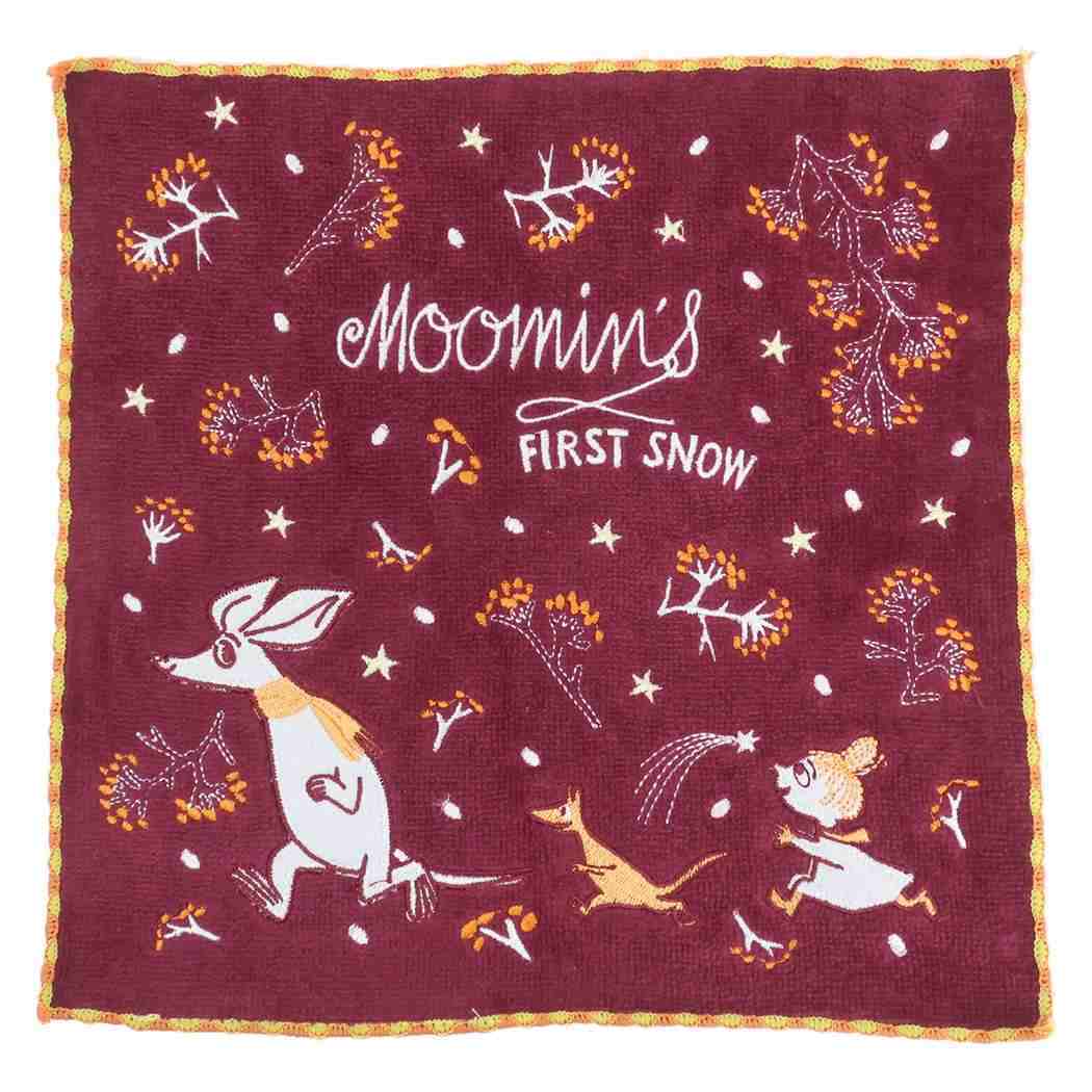 ムーミン ミニタオル ジャガードハンカチタオル オーガニックコットン ファーストスノー 北欧 丸眞 汗拭きタオル キャラクター グ拍卖