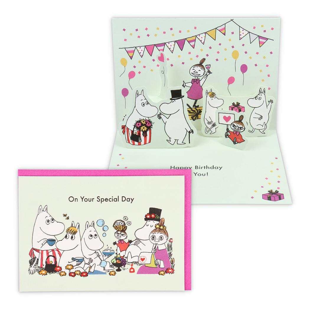 ムーミン グリーティングカード 誕生お祝い 立体カード MOムーミンと仲間2 北欧 日本ホールマーク バースデーカード キャラクタ拍卖