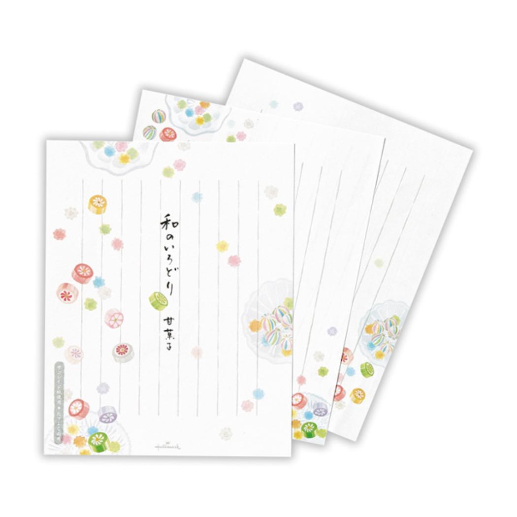 便箋 レターパッド 和のいろどり甘菓子2 日本ホールマーク 手紙 便せん グッズ拍卖