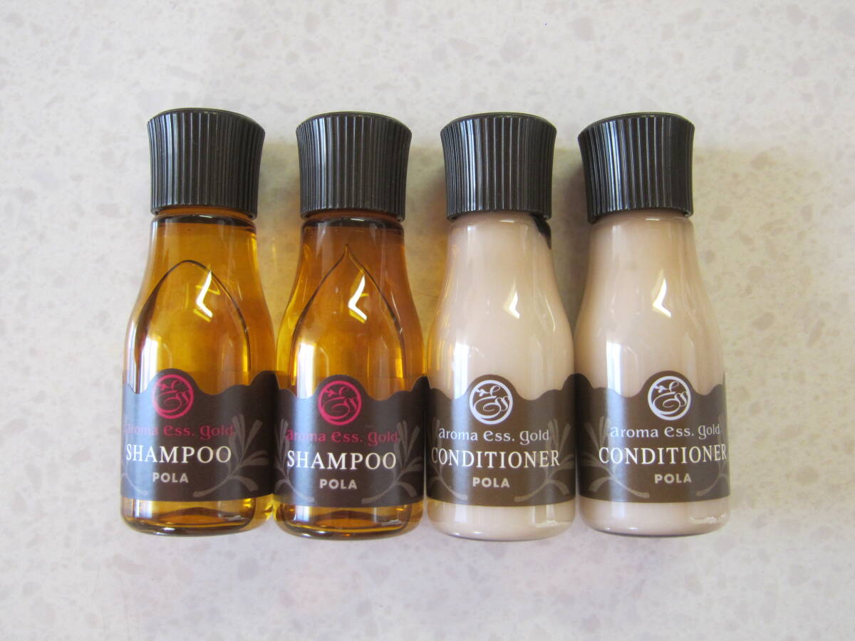 POLA ☆ ポーラ 非売品 サイズ 未開封 アロマエッセゴールド シャンプー 30ml 2個 コンディショナー 30ml 2個 4個セット 旅行 トラベル拍卖