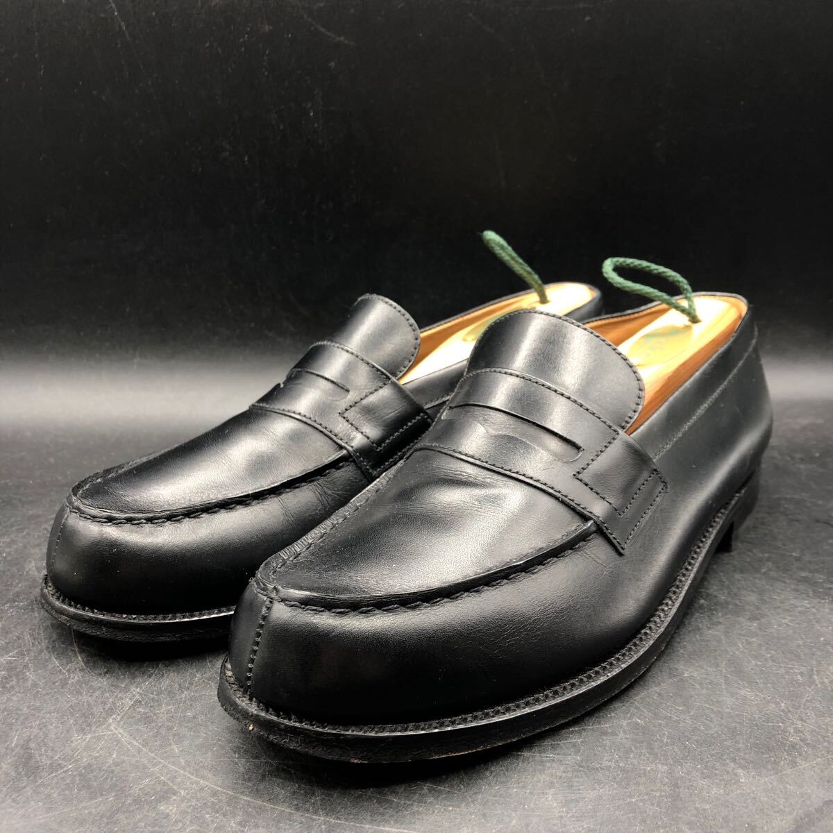 M3651 良品 J.M. WESTON ジェイエムウエストン コインローファー 180 メンズ 4D/23.0〜23.4cm相当 ブラック 黒 スリッポン シューズ拍卖