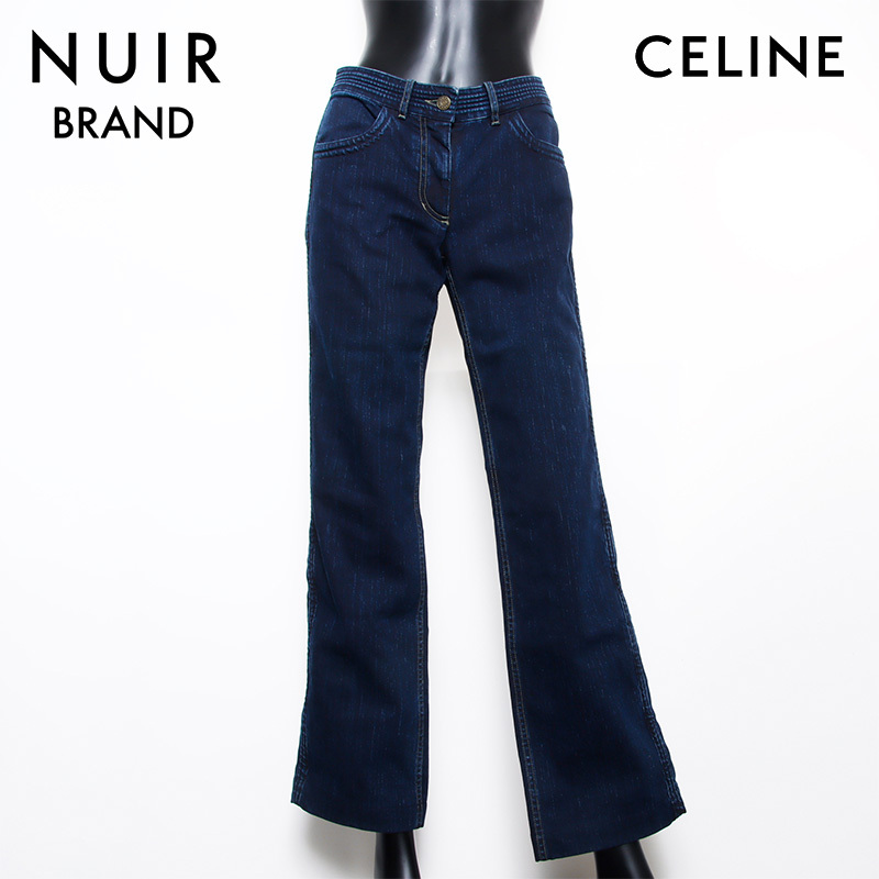 セリーヌ CELINE パンツ ロゴ デニム Size:40 ネイビー拍卖