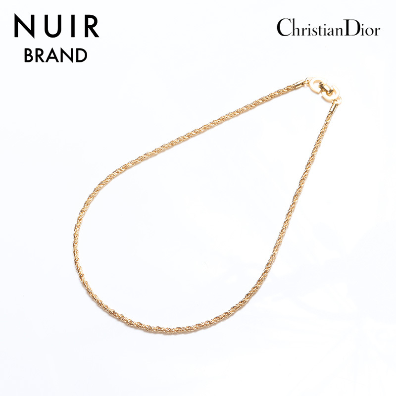 クリスチャンディオール Christian Dior ネックレス ツイストチェーン ゴールド拍卖