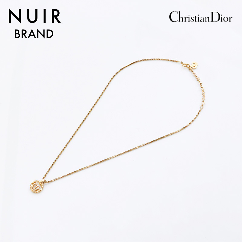 クリスチャンディオール Christian Dior ネックレス ラウンド CDロゴ ゴールド拍卖