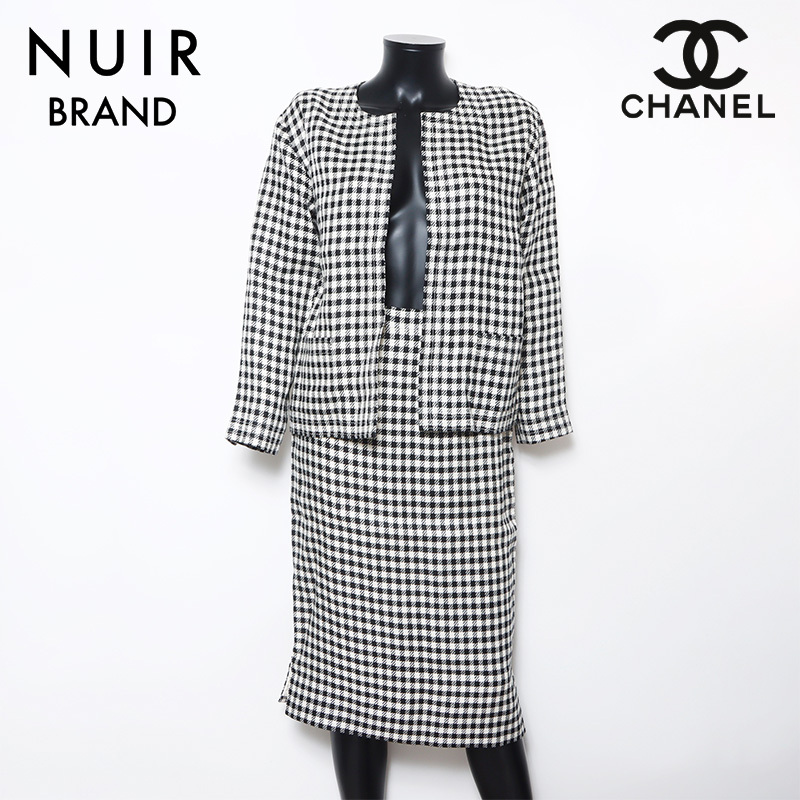 シャネル CHANEL セットアップ 80s ギンガムチェック ココボタン Size:38 マルチカラー拍卖