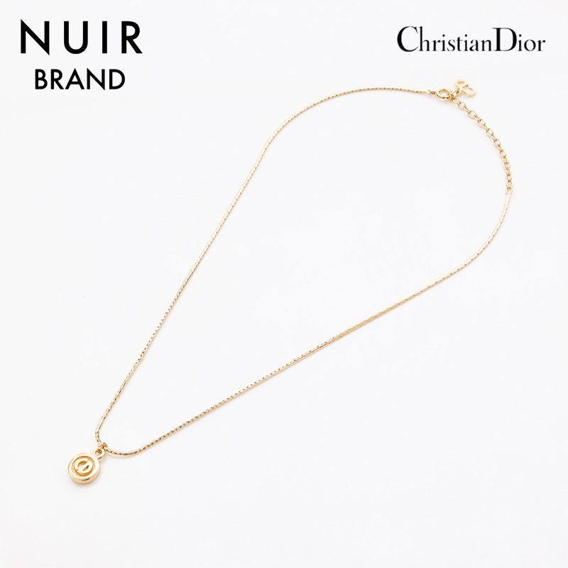 クリスチャンディオール Christian Dior ネックレス CDロゴ ラウンド ゴールド拍卖