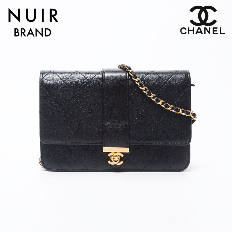 シャネル CHANEL ショルダーバッグ 27番台 2018-2019 ワイルドステッチ チェーン ウォレット ブラック拍卖