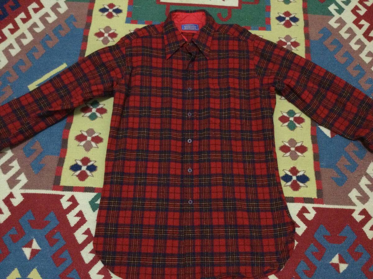 80s Pendleton country traditionals USA製 チェックウールシャツ ネルシャツ M ペンドルトン拍卖